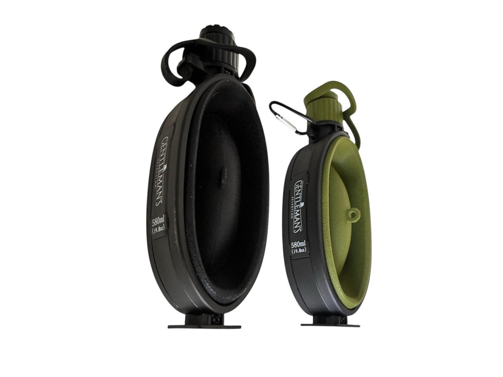 Faltbare Trinkflasche 580ml – Mit Kompass & Karabiner | BPA - Frei – Outdoor Zubehör | Gentleman's Selection