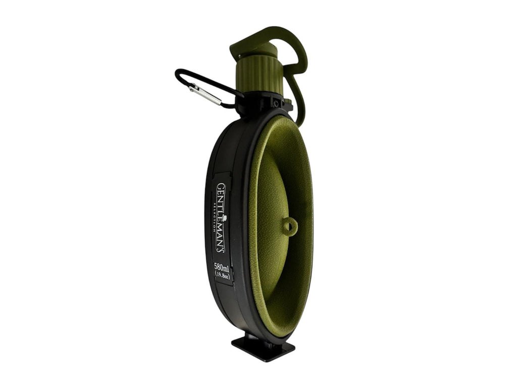 Faltbare Trinkflasche 580ml – Mit Kompass & Karabiner | BPA - Frei – Outdoor Zubehör | Gentleman's Selection