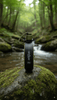 Faltbare Trinkflasche 580ml – Mit Kompass & Karabiner | BPA - Frei – Outdoor Zubehör | Gentleman's Selection