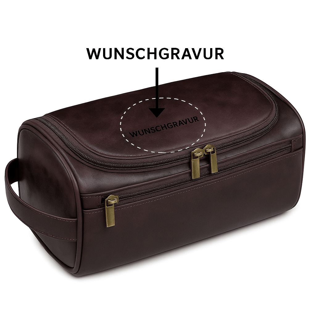 Kulturbeutel PU - Leder – Personalisierbar mit Gravur – Kulturbeutel | Gentleman's Selection