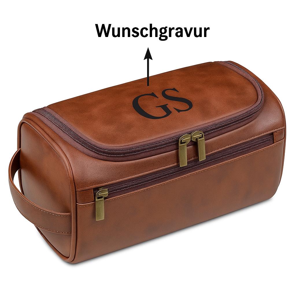 Kulturbeutel PU - Leder – Personalisierbar mit Gravur – Kulturbeutel | Gentleman's Selection