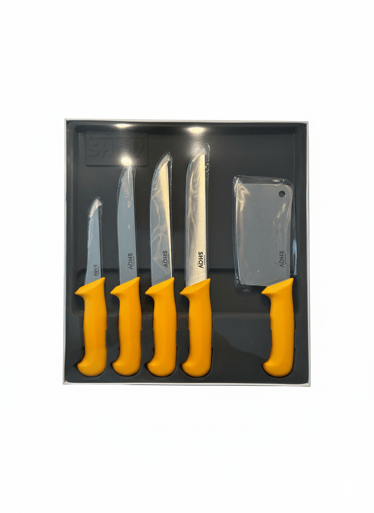 Profi Küchenmesser - Set 5 - tlg Edelstahl mit Hackbeil – | Gentleman's Selection