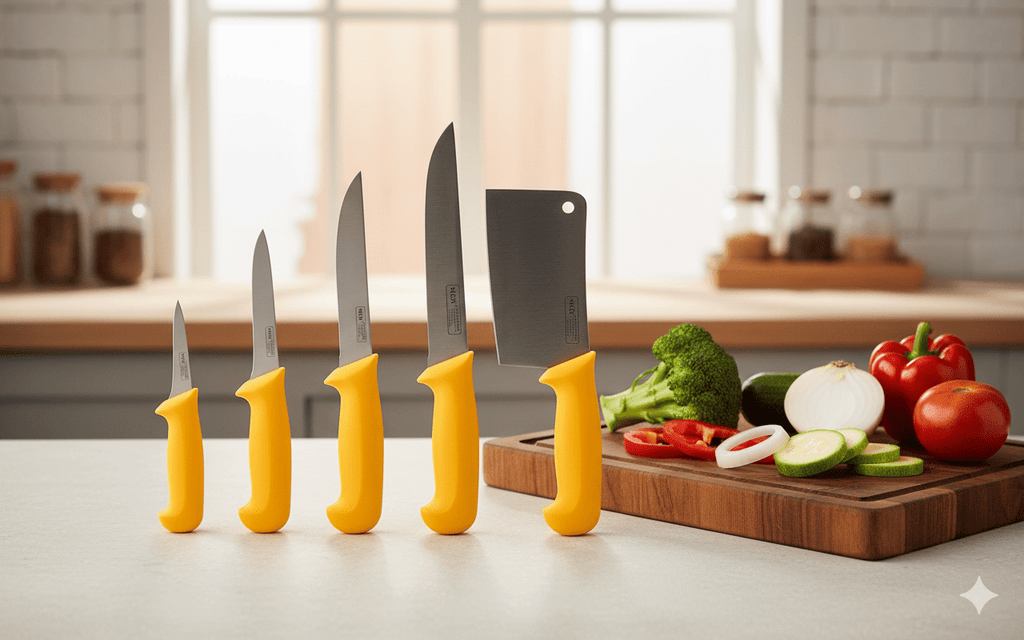 Profi Küchenmesser - Set 5 - tlg Edelstahl mit Hackbeil – | Gentleman's Selection