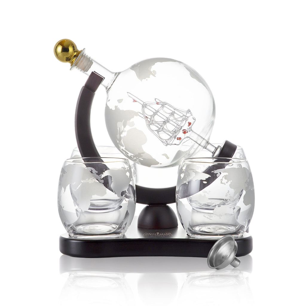 Whiskey - Set 6 - tlg – 3D - Schiff Karaffe & 4 Gläser – Whiskey Zubehör | Gentleman's Selection